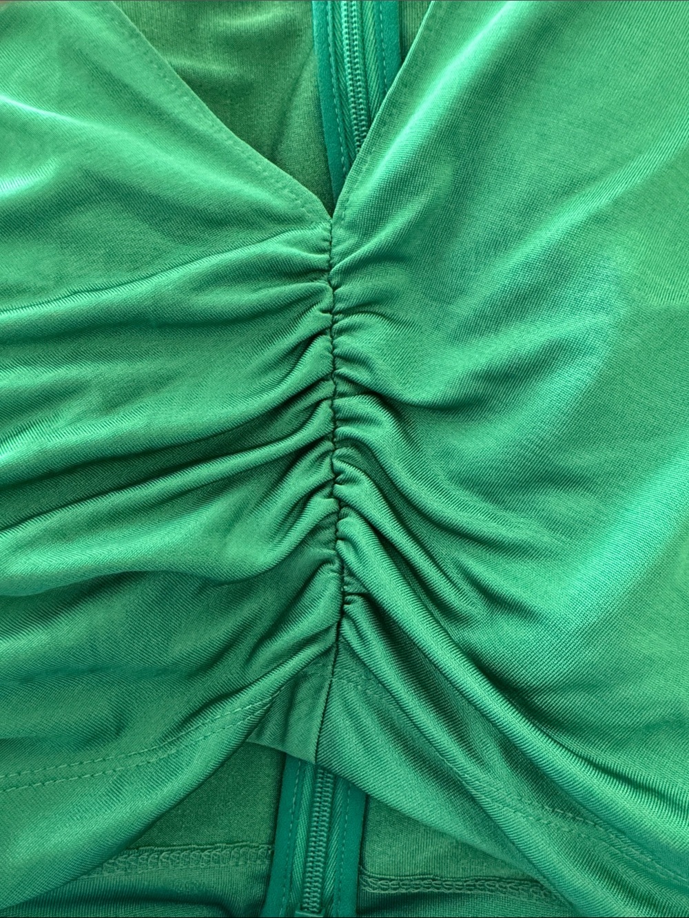 Alexis Sari Emerald Green Ruched Crop Top Sz M Luxe Night Out Statement Piece - Picture 8 of 8